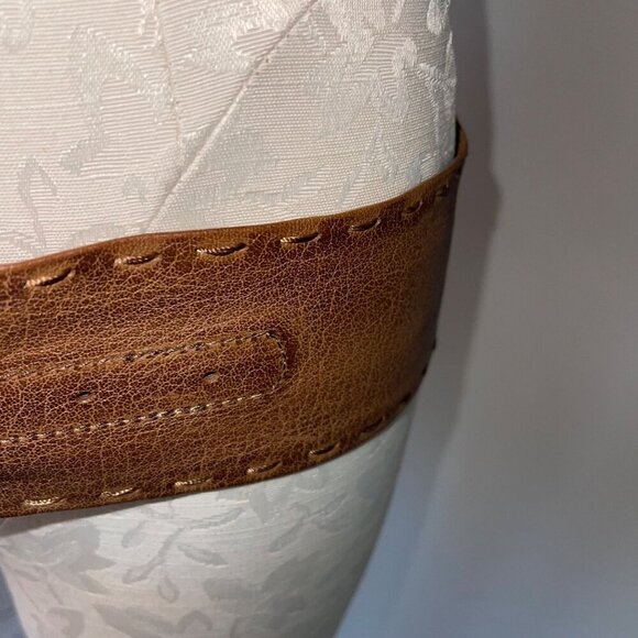 Womens Belt Tan Simulated Lapis Buckle Leather Bohemian Casual main image 4